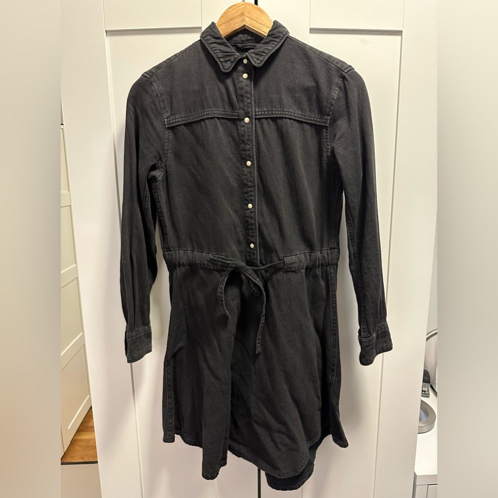 Allsaints Sanko Black Denim Dress Size US 2